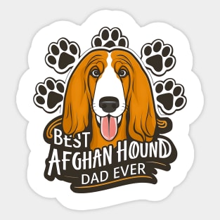 Best Afghan Hound Ever Funny Quote Vintage Dad Lover Sticker